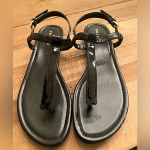 Cole Haan black patent sandals. Size 9